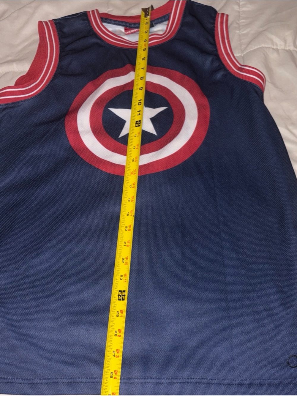 Marvel Mens Captain America Basketball Jersey 2 Sided Tank Shirt Large (42/44)